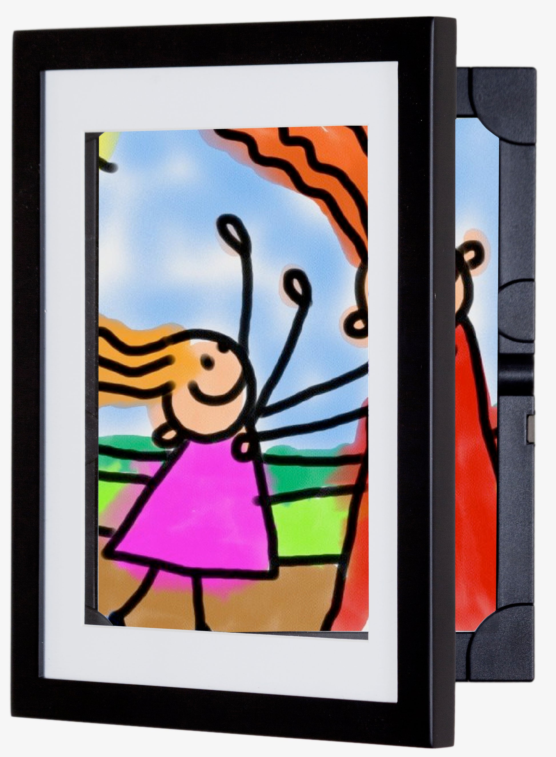 Front-opening wooden storage frames that hold up to 50 art or photo prints. Shown here in Black.